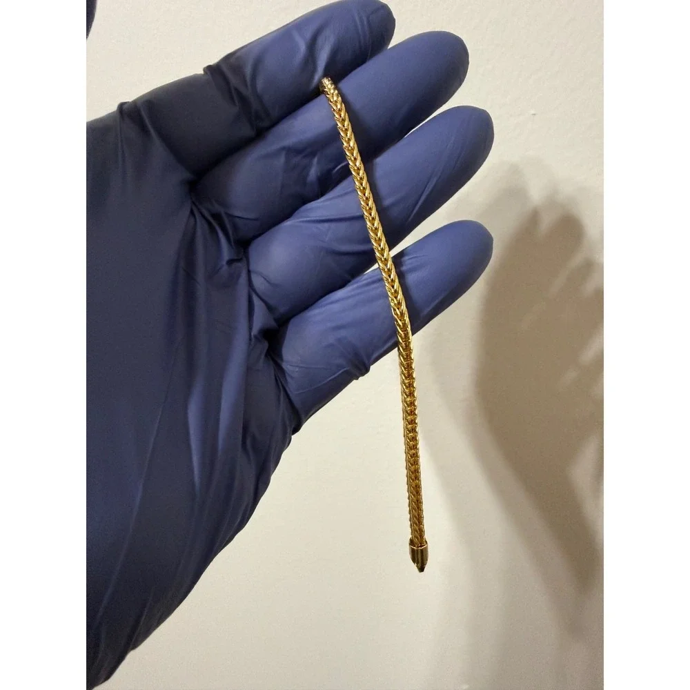 franco bracelet or ankelet gold filled 14k italy stamped 4mm 9 inch long